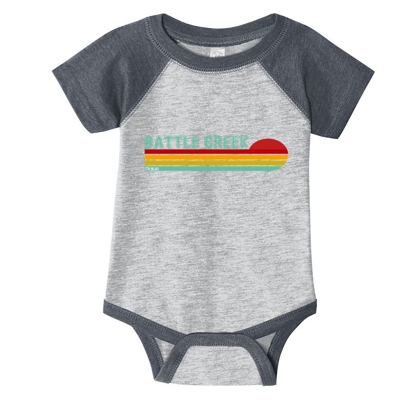 Retro Battle Creek Michigan Infant Baby Jersey Bodysuit