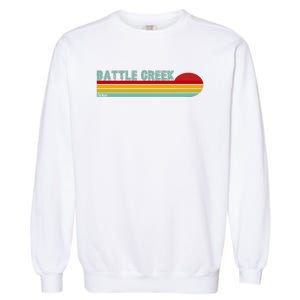 Retro Battle Creek Michigan Garment-Dyed Sweatshirt