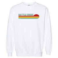 Retro Battle Creek Michigan Garment-Dyed Sweatshirt