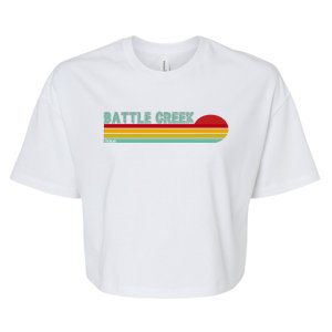 Retro Battle Creek Michigan Bella+Canvas Jersey Crop Tee