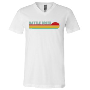 Retro Battle Creek Michigan V-Neck T-Shirt