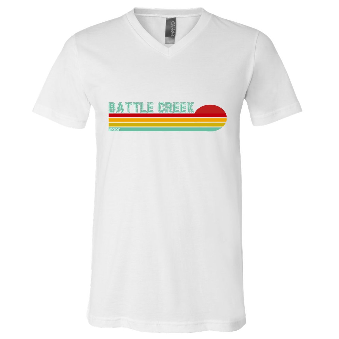 Retro Battle Creek Michigan V-Neck T-Shirt
