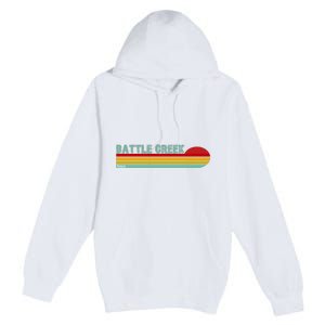 Retro Battle Creek Michigan Premium Pullover Hoodie