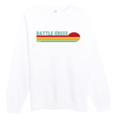 Retro Battle Creek Michigan Premium Crewneck Sweatshirt