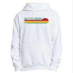 Retro Battle Creek Michigan Urban Pullover Hoodie