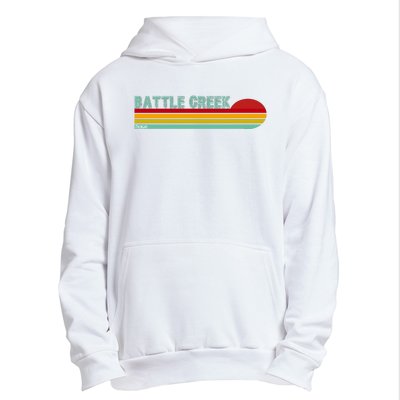 Retro Battle Creek Michigan Urban Pullover Hoodie