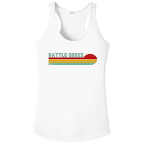 Retro Battle Creek Michigan Ladies PosiCharge Competitor Racerback Tank