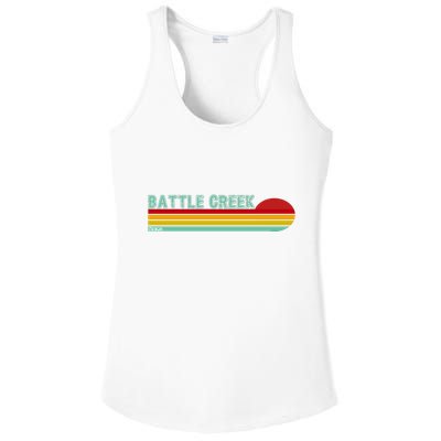 Retro Battle Creek Michigan Ladies PosiCharge Competitor Racerback Tank