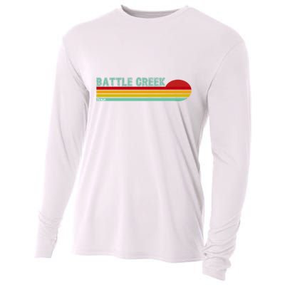 Retro Battle Creek Michigan Cooling Performance Long Sleeve Crew