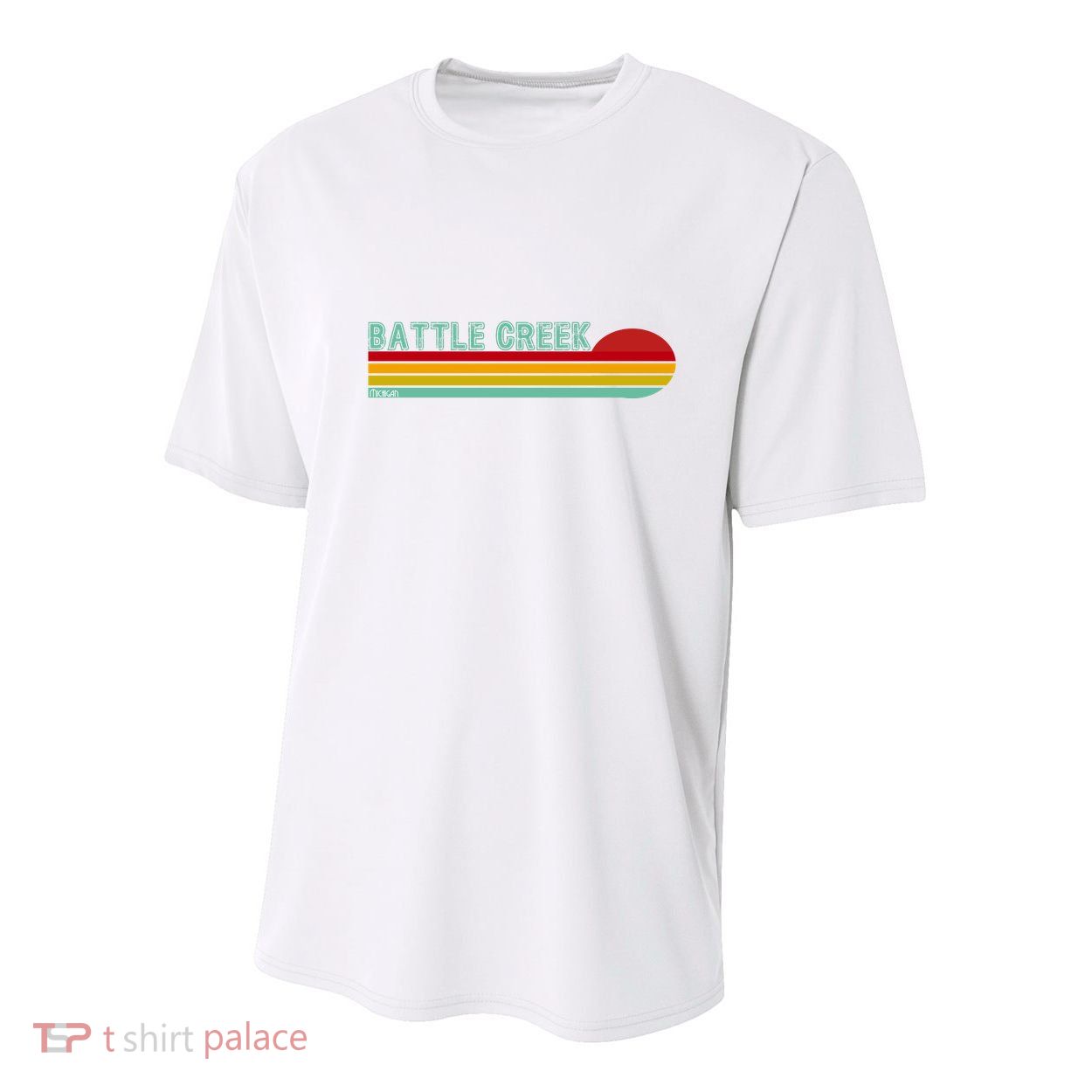 Retro Battle Creek Michigan Youth Performance Sprint T-Shirt