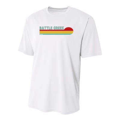 Retro Battle Creek Michigan Youth Performance Sprint T-Shirt