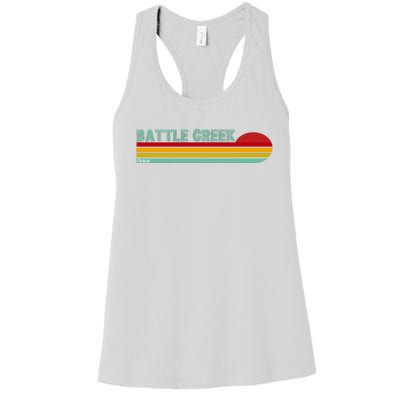 Retro Battle Creek Michigan Women's Racerback Tank