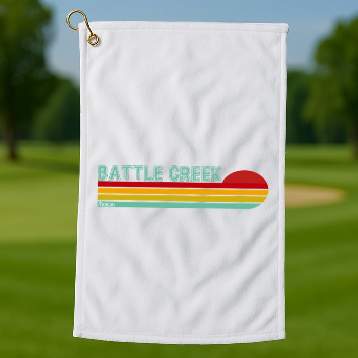 Retro Battle Creek Michigan Golf Towel