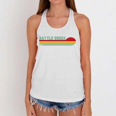 Retro Battle Creek Michigan Women's Knotted Racerback Tank