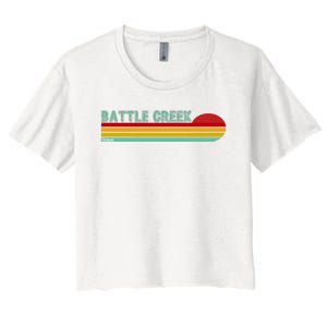 Retro Battle Creek Michigan Women's Crop Top Tee