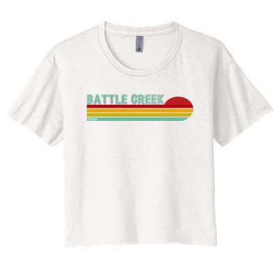 Retro Battle Creek Michigan Women's Crop Top Tee