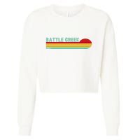 Retro Battle Creek Michigan Cropped Pullover Crew