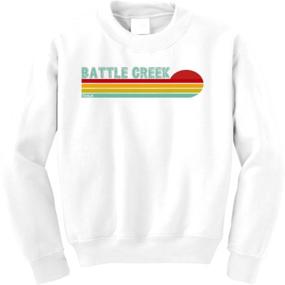 Retro Battle Creek Michigan Kids Sweatshirt