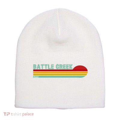Retro Battle Creek Michigan Short Acrylic Beanie