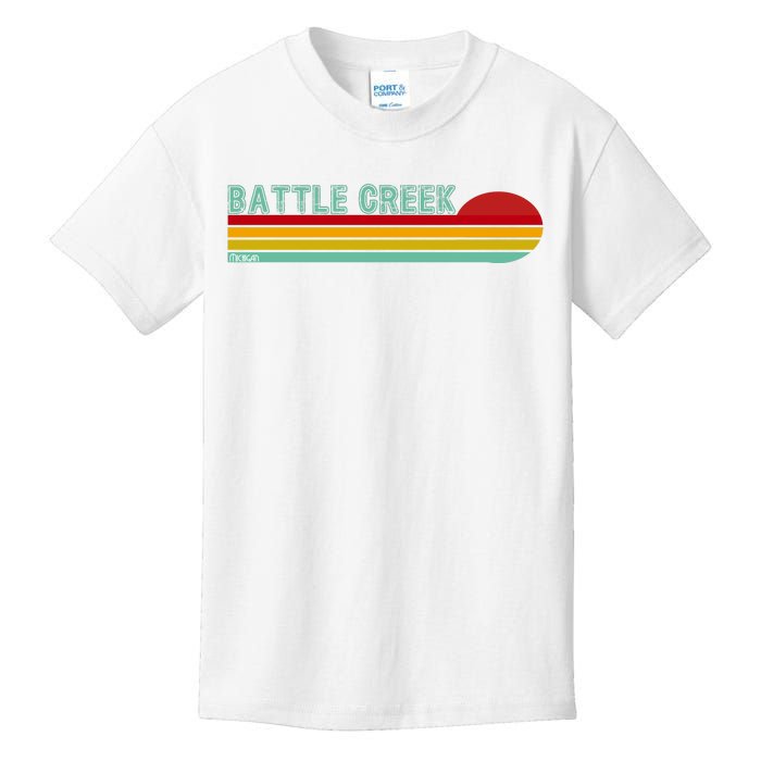 Retro Battle Creek Michigan Kids T-Shirt