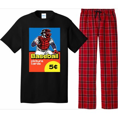 Retro Baseball Card Wax PackInspired Design Graphic Pajama Set