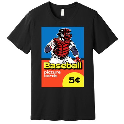 Retro Baseball Card Wax PackInspired Design Graphic Premium T-Shirt