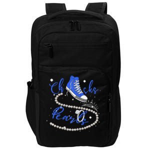 Royal Blue Chucks And Pearls Premium Impact Tech Backpack