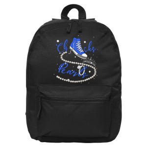 Royal Blue Chucks And Pearls Premium 16 in Basic Backpack