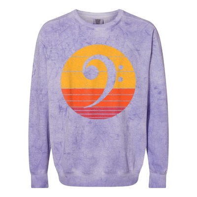 Retro Bass Clef Notes Musical Note Vintage Style Music Colorblast Crewneck Sweatshirt