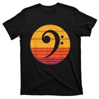 Retro Bass Clef Notes Musical Note Vintage Style Music T-Shirt