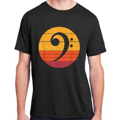 Retro Bass Clef Notes Musical Note Vintage Style Music Adult ChromaSoft Performance T-Shirt