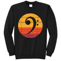 Retro Bass Clef Notes Musical Note Vintage Style Music Tall Sweatshirt