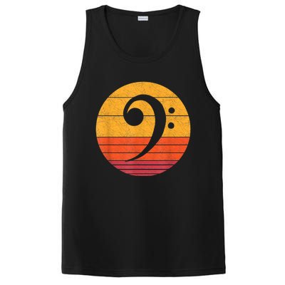 Retro Bass Clef Notes Musical Note Vintage Style Music PosiCharge Competitor Tank