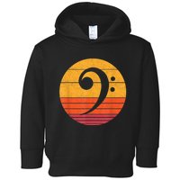 Retro Bass Clef Notes Musical Note Vintage Style Music Toddler Hoodie