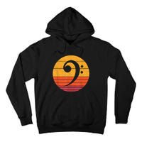 Retro Bass Clef Notes Musical Note Vintage Style Music Tall Hoodie