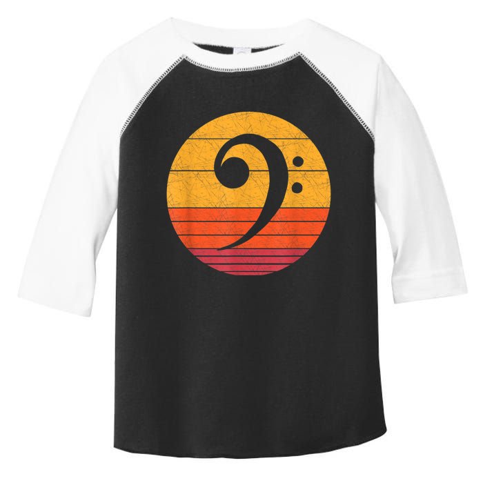 Retro Bass Clef Notes Musical Note Vintage Style Music Toddler Fine Jersey T-Shirt