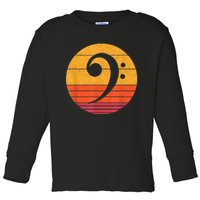 Retro Bass Clef Notes Musical Note Vintage Style Music Toddler Long Sleeve Shirt