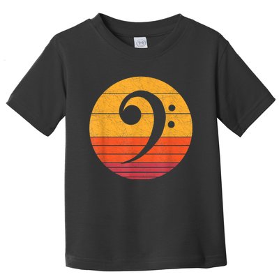 Retro Bass Clef Notes Musical Note Vintage Style Music Toddler T-Shirt