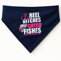 Reel Bitches Catch Fishes Funny Fishing USA-Made Doggie Bandana