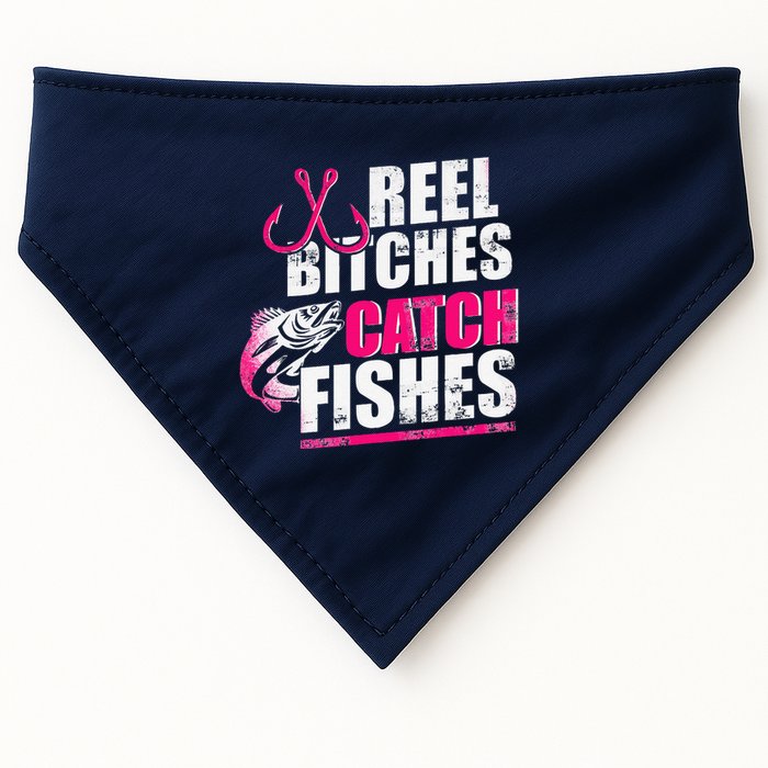 Reel Bitches Catch Fishes Funny Fishing USA-Made Doggie Bandana
