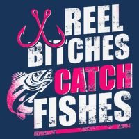 Reel Bitches Catch Fishes Funny Fishing USA-Made Doggie Bandana