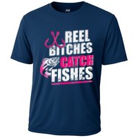 Reel Bitches Catch Fishes Funny Fishing Cooling Performance Crew T-Shirt