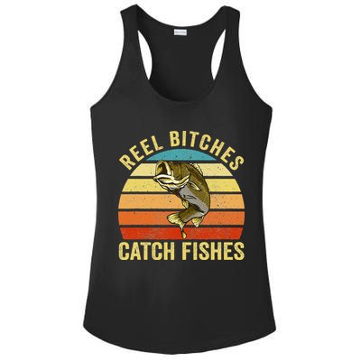 Reel Bitches Catch Fishes Funny Fishing Fisherman Vintage Ladies PosiCharge Competitor Racerback Tank