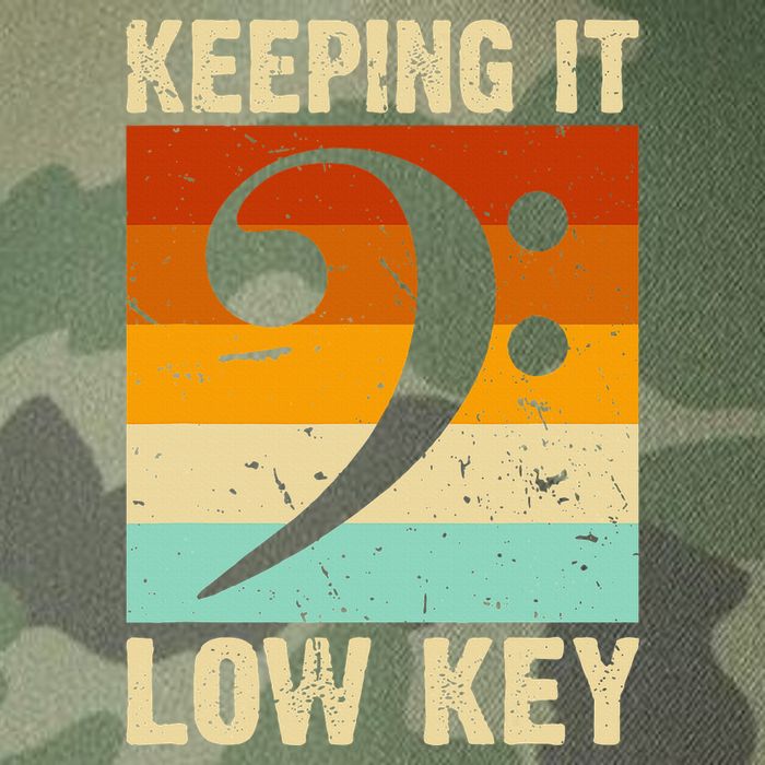Retro Bass Clef Music Keeping It Low Key Musician Humor Legacy Tie Dye Trucker Hat