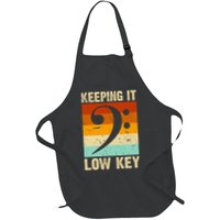Retro Bass Clef Music Keeping It Low Key Musician Humor Apron