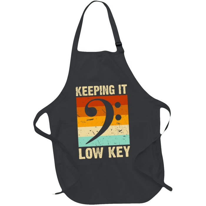 Retro Bass Clef Music Keeping It Low Key Musician Humor Apron
