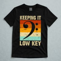 Retro Bass Clef Music Keeping It Low Key Musician Humor T-Shirt