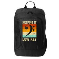 Retro Bass Clef Music Keeping It Low Key Musician Humor City Backpack