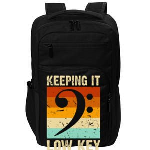 Retro Bass Clef Music Keeping It Low Key Musician Humor Impact Tech Backpack