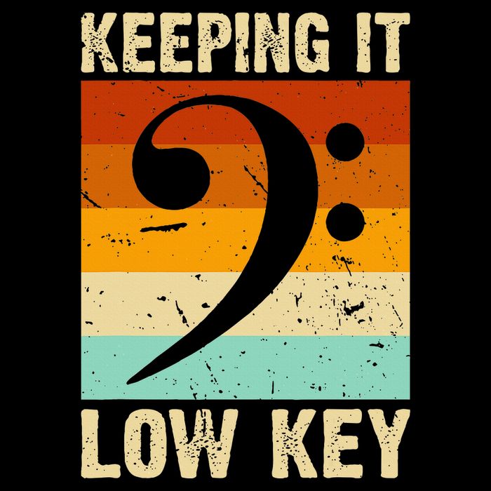 Retro Bass Clef Music Keeping It Low Key Musician Humor Button